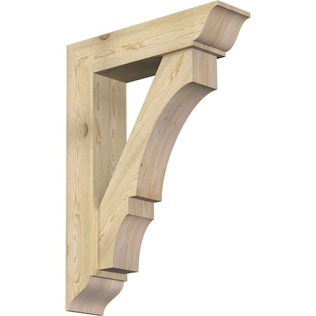 Ekena Millwork Balboa Traditional Rough Sawn Bracket w/ Offset Brace, Douglas Fir, 8"W x 32"D x 44"H BKT0806X32X44BOA01RDF